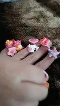 Anillo de fruta bonita para niñas, sortija Multicolor de colores, fruta bonita, traje de princesa, 12 Uds.