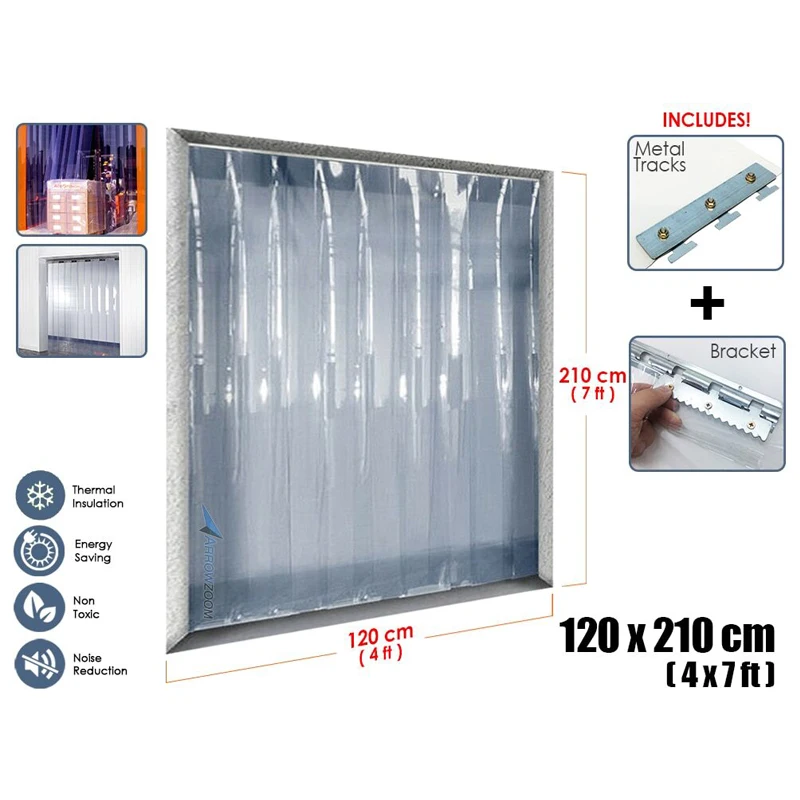 Set for Walk in Freezers Warehouse Doors and Clean Rooms AP1181 4 x 7 ft. Acepunch PVC Plastic Sheet Curtain 120cm x 210cm 