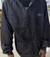 Sudadera con capucha para mujer, de dibujos animados, de oso, primavera y verano, con cremallera, moda coreana, 12345-Lillte