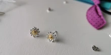 Pendientes de plata de ley 925 de moda pendientes con forma de Margarita pendientes para mujeres chica hipoalergénico de plata-joyería de Brincos VES6005