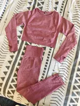 Yoga-Set Workout-Clothes Seamless Leggings Fitness-Crop-Top Sport-Suit Vital Gym Long-Sleeve