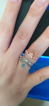 Anillos de circonita de cristal para mujer, anillos abiertos ajustables con forma de hoja de flor y mariposa, joyería de compromiso para boda, regalo, novedad de 2021