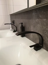 Tap Bathroom Faucet Crane Washbasin Black Curved-Basin Hot-Water-Mixer Chrome Bronze