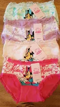Calzoncillos de dibujos animados para niñas, ropa interior de Modal, bragas con estampado de Minnie Mouse, bragas cortas para niños, calzoncillos florales bonitos