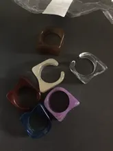 Si ME Ins estética de resina transparente de cristal acrílico coreano geométrico Irregular plaza de anillos para las mujeres joyería de moda