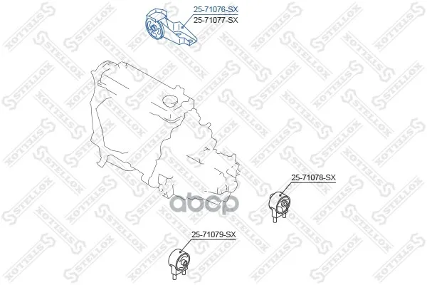 25-17460-Sx_подушка Двигателя Правая! Mazda Cx-7 Er 2006-2012 Stellox 2517460sx Stellox арт. 2517460SX
