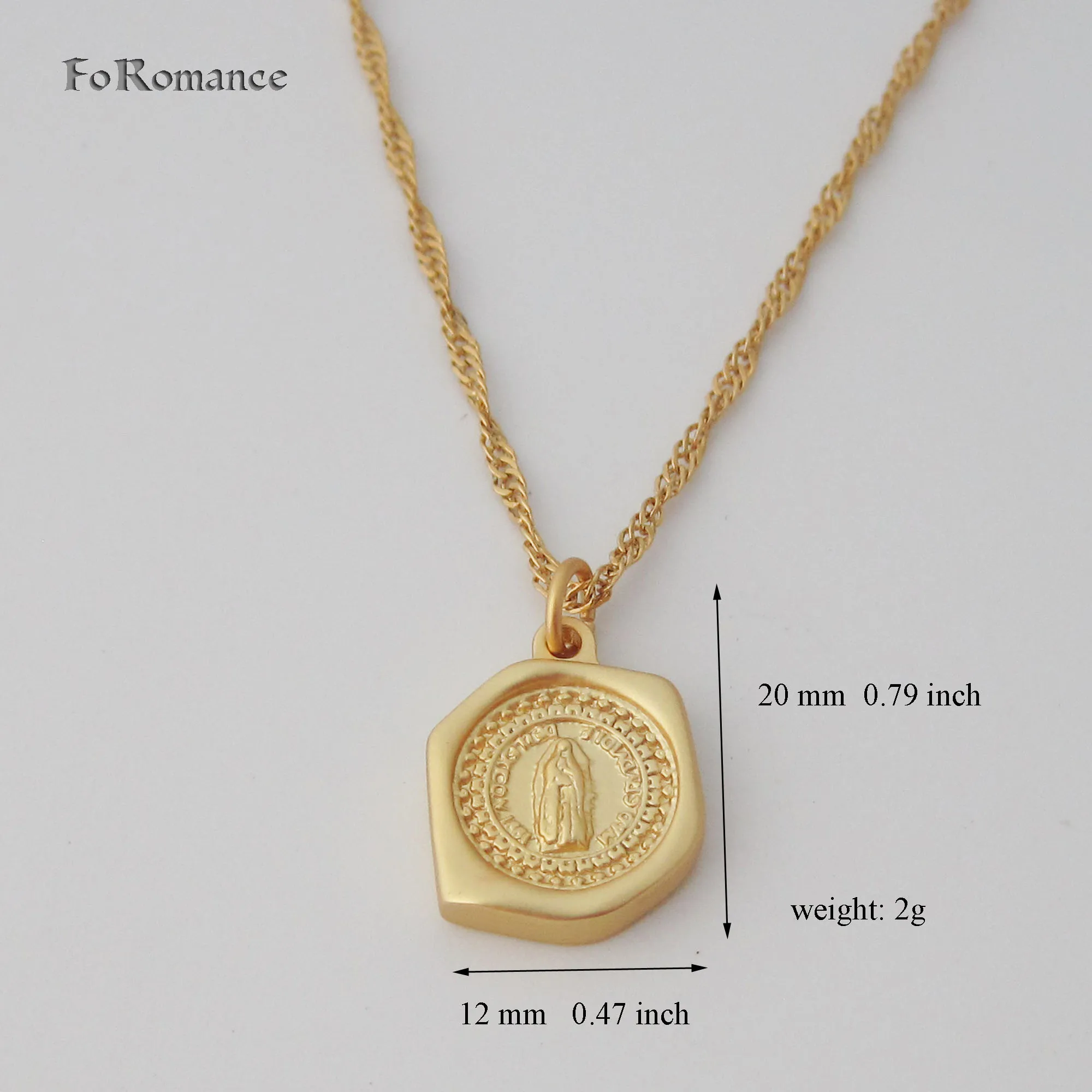 Цепочка с подвеской в виде водной волны Foromance/ GOLD GP 18 дюймов Христианский
