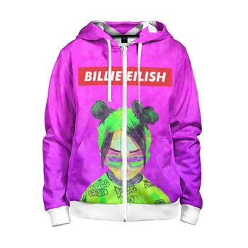 

Children's sweatshirt 3D with zipper Billie Eilish