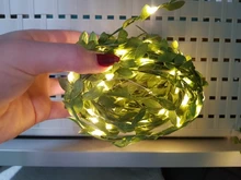 Tiny leaf garland fairy light decor LED Copper Wire string lights for Wedding forest