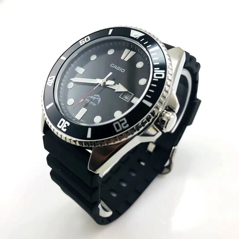 Оптическими зумом Casio марлина мужские часы жесткий MDV 106 1A резиновый ремешок для