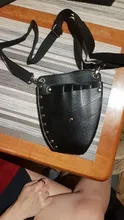 Bolsa de tijera de pelo con remaches de cuero PU, bolsa de Clips, funda de tijeras de peluquero, funda cartuchera con cinturón de cintura, negra