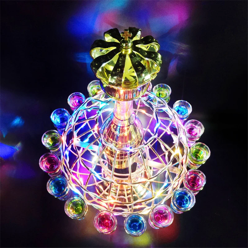 METAL BALL SHOT GLASS LED TRAY