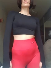 Vital sin costuras de manga larga Top de Yoga ropa deportiva gimnasio entrenamiento shorts de manga acolchada Push Up deportes Bra Tops de entrenamiento