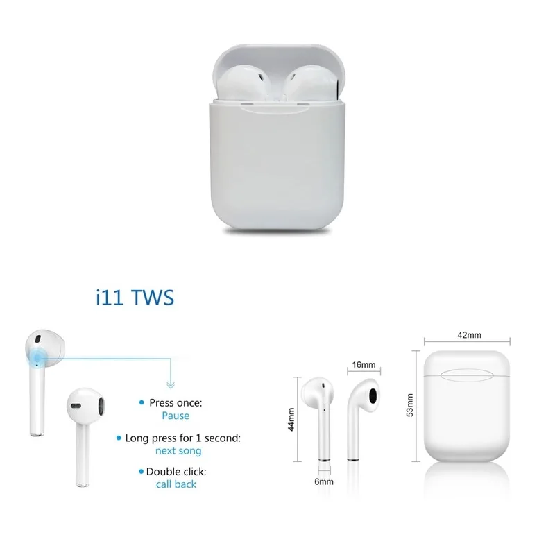 Goede Bluetooth Headset Draadloze Belasting Automatica I11 Universele Hoofdtelefoon Con Microfono Universele Alle Smartphones