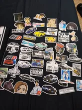 Pegatinas iniciales D para ordenador portátil, 10/30/50 Uds., bricolaje, nevera, guitarra, equipaje, monopatín, teléfono, bicicleta, impermeable, pegatina de Graffiti, juguetes para niños