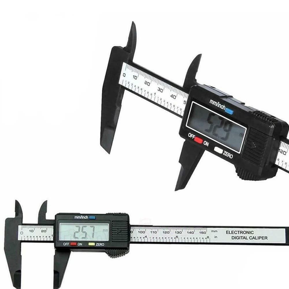 Calibre digital pie de rey precisión pantalla LCD con varilla de profundidad para medir longitud y anchura con pantalla LCD