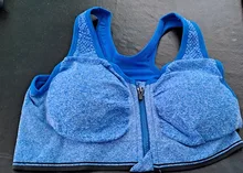 VERTVIE-Sujetadores deportivos con cremallera para mujer, sostén levantador acolchado sin alambre, transpirable, para gimnasio, correr, fitnes y yoga, prenda de talla grande 5XL