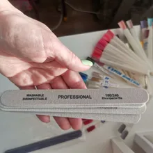 10 unids/lote papel de lija lima de uñas para uñas de gel 180/240 manicura profesional de pedicura de doble cara conjunto de limas de uñas herramientas