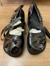 U-DOUBLE marca zapatos Lolita lindo zapatos de salón Mary Jane plataforma zapatos de cuña de mujer de gran tamaño 43 bombas dulce gótico zapatos para mujer de estilo Punk