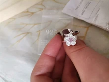 Anillo ajustable de flor de ciruela esmaltada de circón Plata de Ley 925 auténtica, joyería fina elegante para mujer, bisutería de fiesta romántica