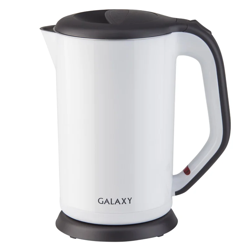 Белый Электрический чайник Galaxy GL 0318 2000 Вт, 1,7 л, Скрытый нагревательный элемент, двойные стенки из нержавеющей стали 18/10 - Цвет: Белый