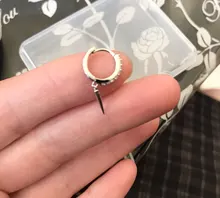 Canner Venta caliente brillante Huggies Pendientes para mujer Plata de Ley 925 Pendientes de botón Pendientes Cruz colgante aro aros joyería fina