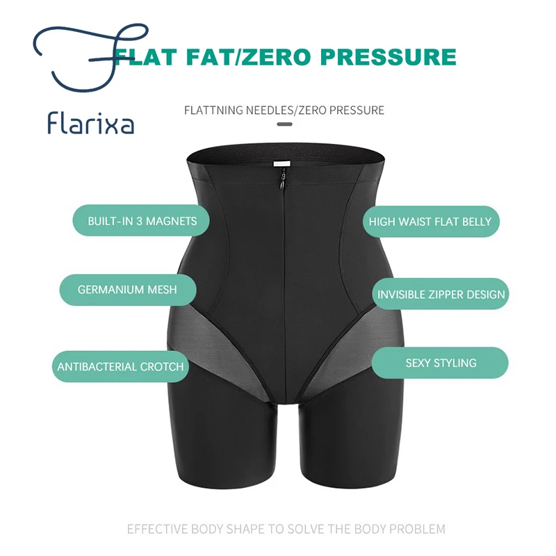 Cheap Flarixa Tummy Control Panties Body Shaper Seamless Women's Corset  High Waist Boxers Zipper Strong Slimming Underwear