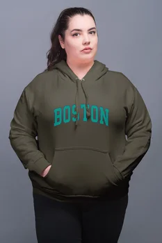 

Angemiel Wear Blue Color Boston Green Women 'S Hooded Sweatshirt