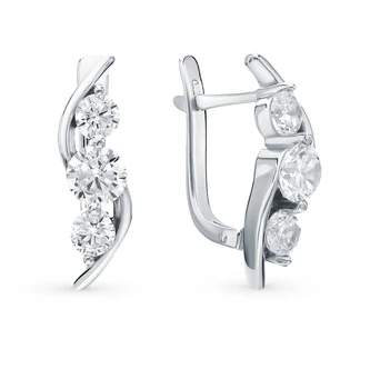 

Silver earrings with cubic zirconia sunlight sample 925