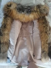 BLUENESSFAIR-Chaqueta larga impermeable de invierno para mujer, abrigo de piel de zorro y mapache Natural, ropa de calle extraíble, 2020