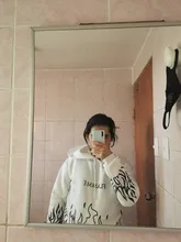 Sudadera con capucha de manga larga para mujer, ropa de verano con estampado harajuku de talla grande, estilo coreano