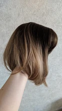 EASIHAIR-pelucas de pelo sintético para mujer, BOB ombré corto, rubio ceniza, resistentes al calor, Bob liso, Cosplay, Lolita