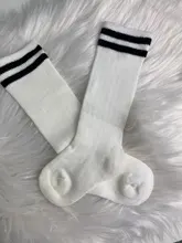 Calcetines de niñas bebé hasta la rodilla para niños, calcetín deportivo, algodón, rayas largas, calcetines para niños, calcetines escolares para niños