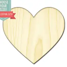 10 деревянных вырезанных сердечек-на заказ Выберите свой размер-Лазерная Резка деревянных художественных принадлежностей для рукоделия Настенный декор свадебный детский DCS0050