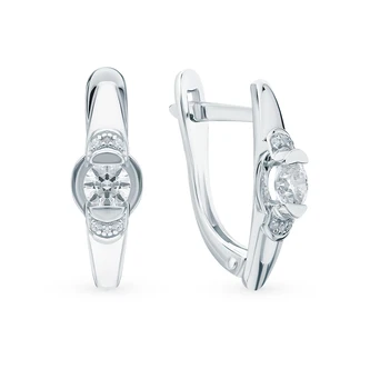 

Silver earrings with cubic zirconia sunlight