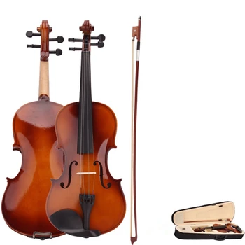 Violín acústico Natural 4/4 violín artesanal violín 4/4 con caja silenciosa colofonia 4 instrumento de cuerda para principiantes