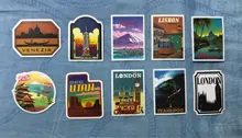 Pegatina de paisaje de ciudad para monopatín, funda para teléfono móvil, equipaje, impermeable, pegatina de graffiti, juguete al por mayor, 10/30/50 Uds.