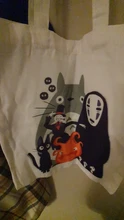 Totoro-Bolsa de compra de alimentos de algodón reutilizable, bolsa de tela reutilizable