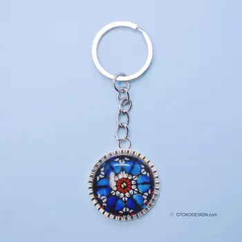 

Keychain jewelry made of acrylic with pattern Mandala Blue (51045)