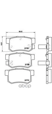 Колодки Тормозные Honda Accord 90-/Civic 97-/Cr-V Ii/Fr-V/Prelude 92-00 Задние Brembo P28022 Brembo арт. P28022