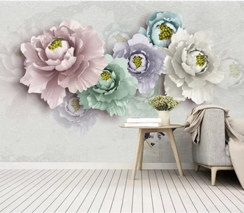 

3D photo wallpaper flowers. Luxury three-dimensional peony. For room, living room or bedroom. Any sizes. Fast shipping to Russia.