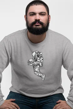 

Angemiel Wear Skull And Crossbones And Astronaut Gray Men 'S Sweatshirt