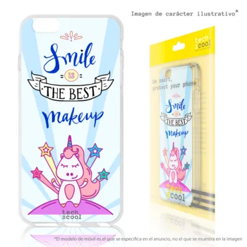 

FunnyTech®Stand case for BQ Aquaris Silicone X5 Plus Unicorns "Smile is the best makeup" designs Selection 2