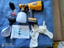 DEKO-PISTOLA DE PULVERIZACIÓN inalámbrica, pulverizador de pintura doméstico HVLP de 800ml, 3 tamaños de boquilla, batería de ion de litio de 20V CC de alta potencia, DKSG20K2