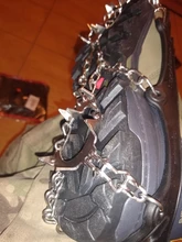 18 dientes hielo nieve crampones antideslizante escalada pinza zapato cubre Spike zapatos de acero inoxidable nieve antideslizante de la cubierta del zapato Crampon