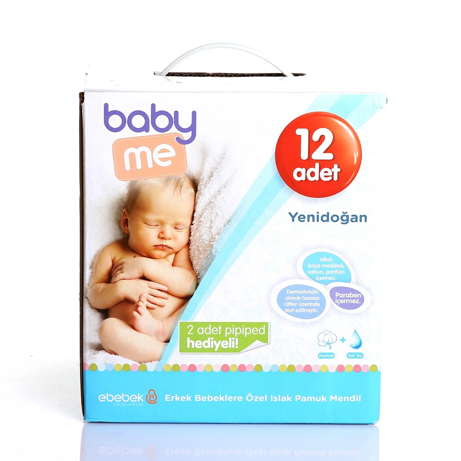 Ebebek baby me хлопковые влажные салфетки для новорожденных мальчиков 12x40 шт.| |