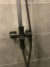 Uythner-Grifo de ducha efecto lluvia para pared, mezclador de agua para bañera, negro mate