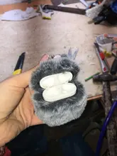 Ear-Fur-Case Capa Carabiner Plush-Cover Apple Airpods Rabbit Soft Wireless for 1-2/Wireless/Charging-fluffy-box