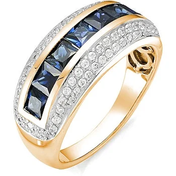 

Master brilliant ring with sapphires and diamonds in red gold