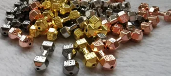 

25pcs Dumbbell connector rose gold-stearling silver -gold -Gunmetal Beads, Spacer barbell weights strong fitness Beading Supplie